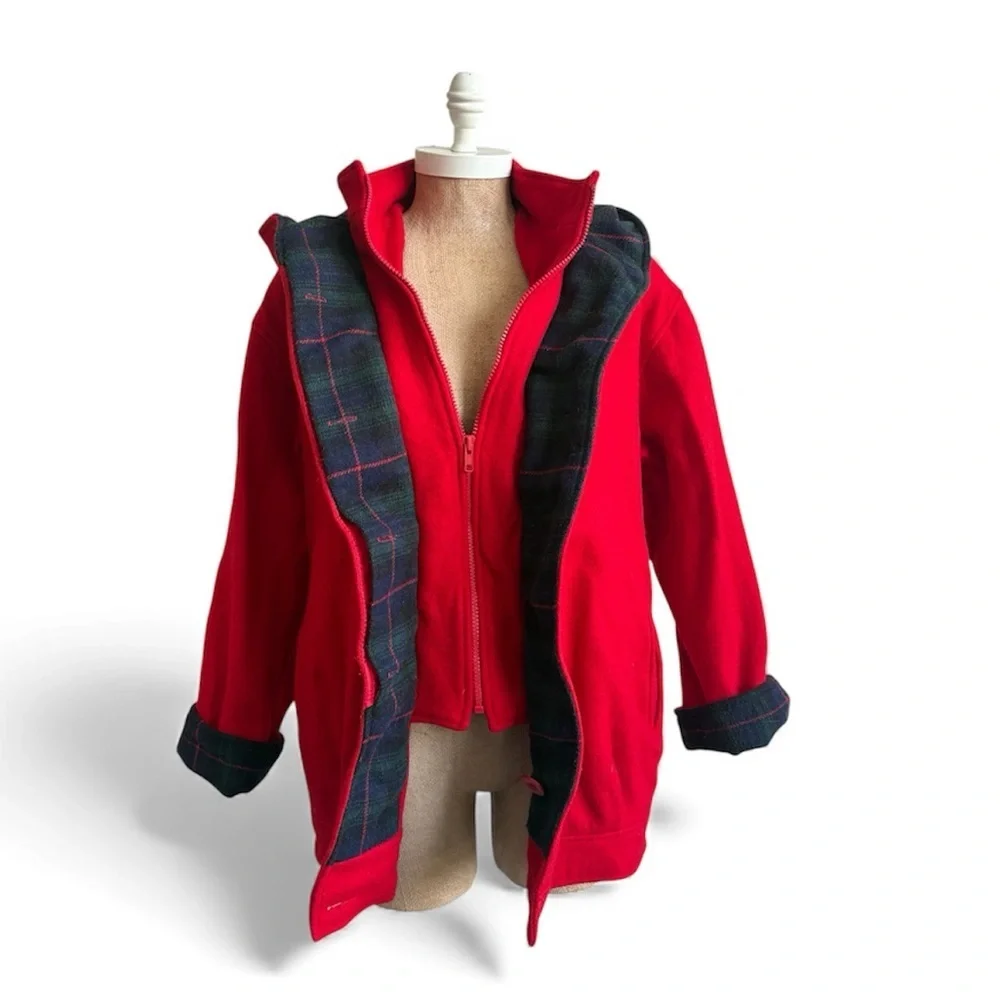 Vintage Hunt Club Wool Hooded Jacket Red Size 8